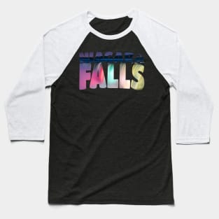Niagara Falls Night Canada Usa Typography Baseball T-Shirt